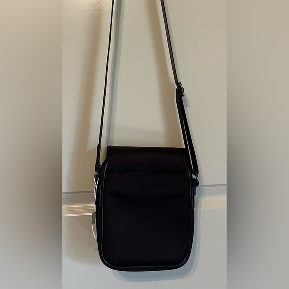 Pourchet brown cross body bag, fabric with leather accents - Picture 3 of 9